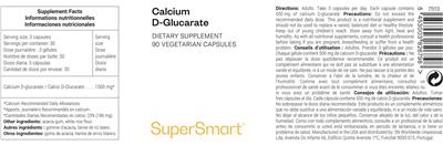 SuperSmart Calcium D-Glucarate source label used in the packaging illustration
