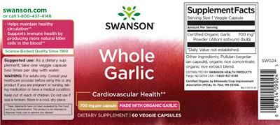 Swanson Whole Garlic 700 mg product packaging