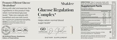 Shaklee Glucose Regulation Complex source label used in the packaging illustration