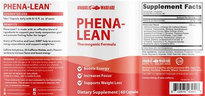 Anabolic Warfare Phena-Lean source label used in the packaging illustration