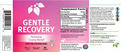 Mountain Meadow Herbs Gentle Recovery source label used in the packaging illustration