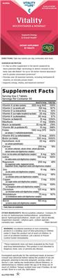 Vitality For Life Vitality Multivitamin & Mineral Women source label used in the packaging illustration