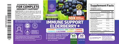 Number One Nutrition Immune Support Elderberry + product packaging
