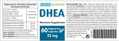 Super-Nutrition DHEA 25 mg product packaging