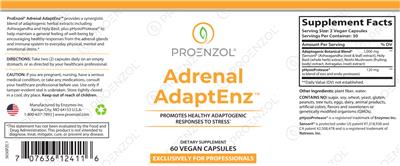ProEnzol Adrenal AdaptEnz source label used in the packaging illustration