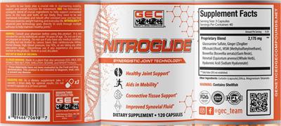 GEC Genetic Edge Compounds Nitroglide source label used in the packaging illustration