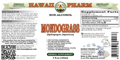 Hawaii Pharm Mondograss Non-Alcohol product packaging