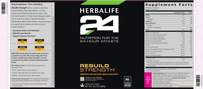 Herbalife 24 Rebuild Strength Vanilla Ice Cream source label used in the packaging illustration