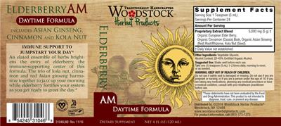 Woodstock Herbal Products Elderberry Am Daytime Formula product packaging