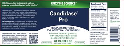 Enzyme Science Candidase Pro source label used in the packaging illustration