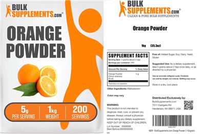 BulkSupplements.com Orange Powder product packaging