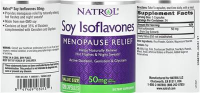 Natrol Soy Isoflavones 50 mg source label used in the packaging illustration