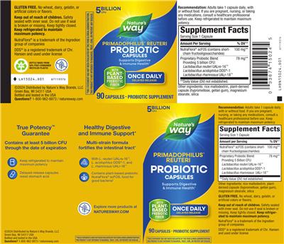 Nature's Way Primadophilus Reuteri Probiotic Capsules product packaging