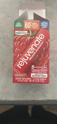 Promino Rejuvenate Muscle Activator Raspberry Burst source label used in the packaging illustration