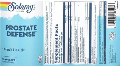 Solaray Prostate Defense product packaging