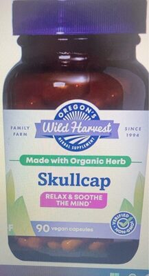 Oregon's Wild Harvest Skullcap source label used in the packaging illustration
