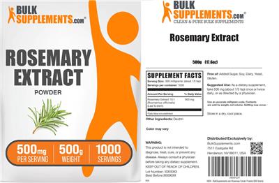 BulkSupplements.com Rosemary Extract Powder 500 mg product packaging
