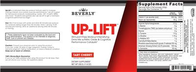 Beverly International Up-Lift Tart Cherry source label used in the packaging illustration