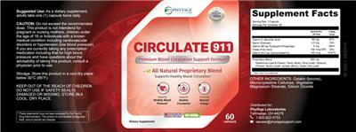 PhytAge Labs Circulate 911 source label used in the packaging illustration