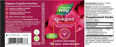 Nature's Way Ginkgold 120 mg product packaging
