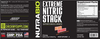 NutraBio Extreme Nitric Stack Blood Orange source label used in the packaging illustration