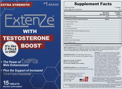 ExtenZe ExtenZe with Testosterone Boost source label used in the packaging illustration