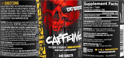 Mutant Caffeine source label used in the packaging illustration