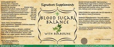 Signature Supplements Blood Sugar Balance product packaging