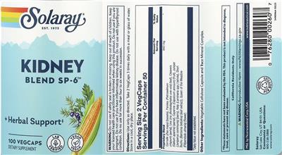 Solaray Kidney Blend SP-6 product packaging