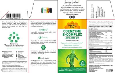 Country Life Coenzyme B-Complex Advanced source label used in the packaging illustration