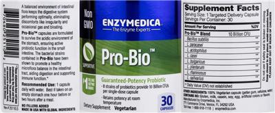 Enzymedica Pro-Bio source label used in the packaging illustration