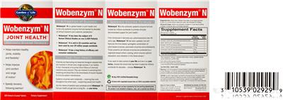 Garden of Life Wobenzym N Joint Health product packaging