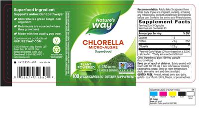 Nature's Way Chlorella Micro-Algae 1230 mg product packaging