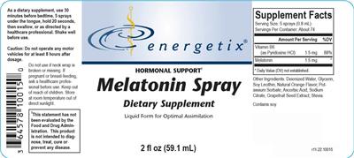 Energetix Melatonin Spray source label used in the packaging illustration