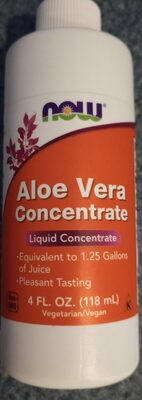 NOW Aloe Vera Concentrate source label used in the packaging illustration