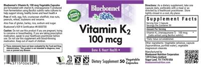 Bluebonnet Vitamin K2 100 mcg product packaging