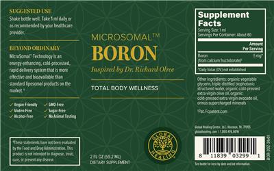 Global Healing Boron product packaging