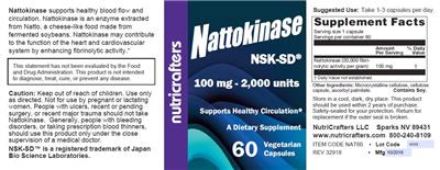 Nutricrafters Nattokinase source label used in the packaging illustration