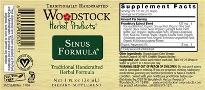 Woodstock Herbal Products Sinus Formula product packaging