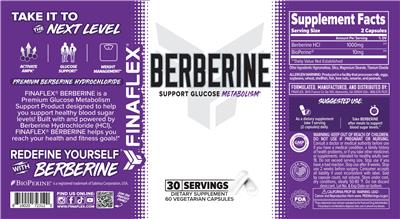 FINAFLEX Berberine source label used in the packaging illustration
