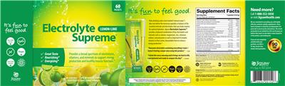 Jigsaw Health Electrolyte Supreme Lemon-Lime source label used in the packaging illustration