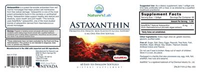 Nature's Lab Astaxanthin 6 mg source label used in the packaging illustration