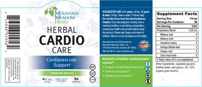 Mountain Meadow Herbs Herbal CardioCare source label used in the packaging illustration