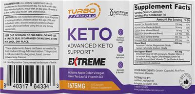 Justified Laboratories Turbo Ripped Keto Extreme product packaging