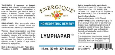 Energique Lymphapar product packaging