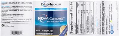 NuMedica NOVA Complete Natural Black Cherry Flavor source label used in the packaging illustration