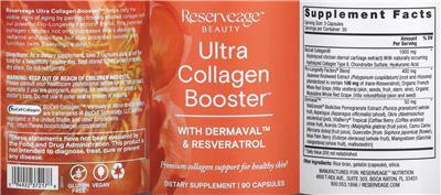 Reserveage Nutrition Ultra Collagen Booster source label used in the packaging illustration