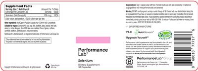 Performance Lab Selenium source label used in the packaging illustration
