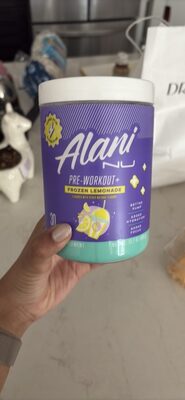 Alani Nu Pre-Workout+ Frozen Lemonade source label used in the packaging illustration