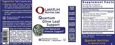 Quantum Nutrition Labs Quantum Olive Leaf Support source label used in the packaging illustration